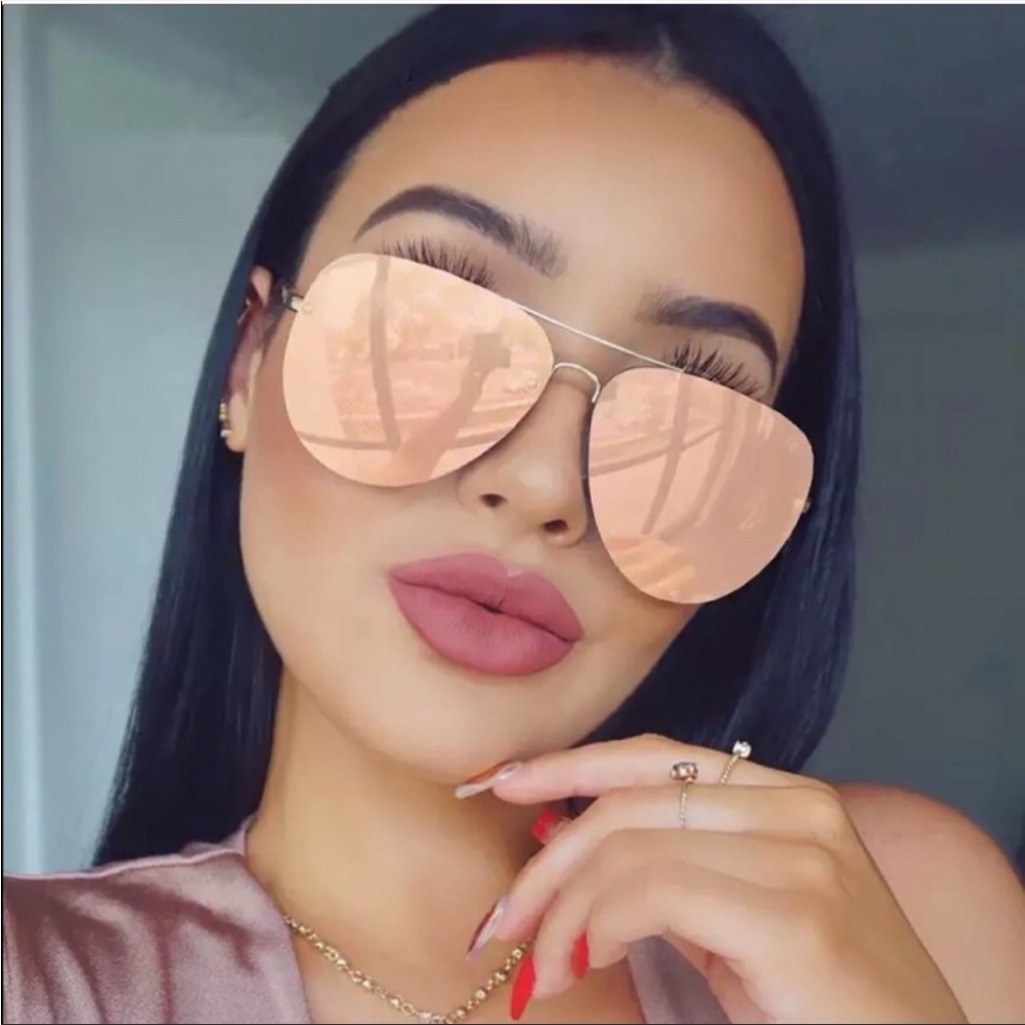 Rose Gold Mirrored Aviator Sunglasses